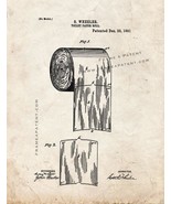 Toilet Paper Roll Patent Print - Old Look - $9.95+
