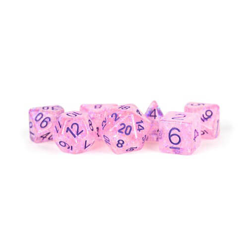 MDG Resin Flash Dice Set 16mm Polyhedral - Pink - $33.49