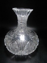 AMERICAN BRILLIANT WATER CARAFE DIAMOND CUT RIBBED NECK 7&quot; - €56,33 EUR