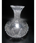 AMERICAN BRILLIANT WATER CARAFE DIAMOND CUT RIBBED NECK 7&quot; - €55,00 EUR