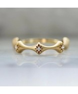 Round Cut Star Moissanite Wedding Band Sterling Silver Starburst Everyday - $94.27