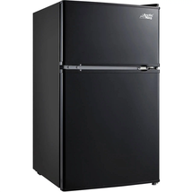3.2 Cu Ft Two Door Mini Fridge with Freezer, Black, E-Star, ARM32D5ABB - $211.36