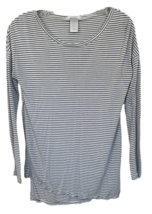 Jockey Women&#39;s Active Long Sleeve Sport Top Size S Black &amp; White Striped - $12.86
