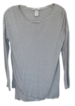 Jockey Women&#39;s Active Long Sleeve Sport Top Size S Black &amp; White Striped - £10.16 GBP