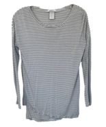 Jockey Women&#39;s Active Long Sleeve Sport Top Size S Black &amp; White Striped - $12.86