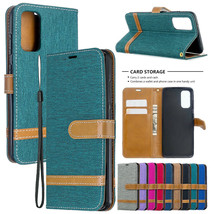 For Samsung Galaxy Phones Magnetic Flip Canvas Denim Wallet Stand Case Cover - £50.81 GBP