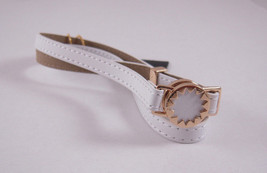 House of Harlow Bracelet, Gold-Tone Sunburst and White Leather Wrap  NEW - £27.48 GBP