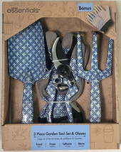 Blues 3-piece Garden Tools Set Bonus Gloves Trowel Pruner Cultivator Gloves - £11.75 GBP