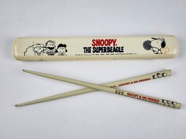 Rare vintage Snoopy The Super Beagle &amp; Friends Chopsticks w/ case Hallma... - £31.02 GBP