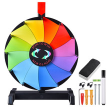 Winspin 12&quot; Spinning Prize Wheel 12 Slots Wall Mounted Tabletop Colorful... - $61.99