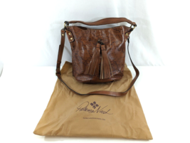 Patricia Nash Otavia Leather Bucket Purse Signature Map Riot Rust Crossbody - $115.92