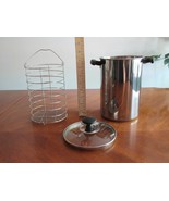 Stainless Steel Cookware Set Asparagus Steamer Tall Pot Basket Vented Glass Lid - $26.59