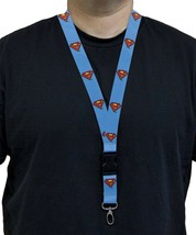 DC Comics Superman Logo on Blue Lanyard ID Badge Holder - £5.44 GBP