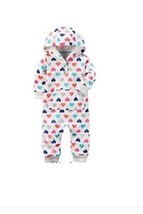 Carter&#39;s Henley Hooded Coverall, White Heart Printed, 18m  - £10.32 GBP