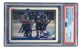 Dale Hawerchuk Signed 1991 Topps #32 Buffalo Sabres Hockey Card PSA/DNA - £69.77 GBP