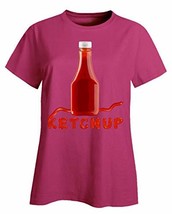 Ketchup Condiment Easy Halloween Costume Tshirt Set - Ladies T-Shirt - £26.10 GBP