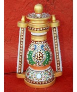 12&quot; Marble Indian Art Lantern Electrical Lamp Handicraft Meenakari Hand ... - £116.18 GBP
