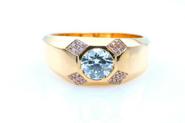 1.37ct Natural Fancy Light Green Diamond Ring GIA Mens Unisex Engagement 18K SI2 - £12,392.75 GBP