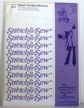 VTG Stretch &amp; Sew 615 Classic Cardigan Sweaters Bust Sz 30-42 Designer Ann Pears - £14.83 GBP