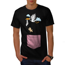 Stork Baby Newborn Funny Shirt  Men T-shirt - £10.21 GBP