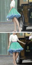 Blue Above Knee Ruffle Layered Tulle Skirt Women Custom Plus Size Puffy Tutu image 3