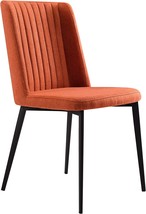 Armen Living Maine More Color Options Fabric Dining Accent Side Chair, Orange - £254.97 GBP