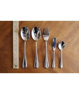 Lot 5 Oneida ICARUS Stainless Glossy Serving Spoon Pierced Solid Meat Fo... - €16,09 EUR