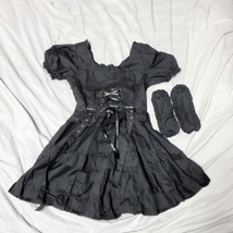 Emo Goth Lolita Baby Doll Dress w/cuff S - £39.11 GBP