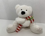 Ty Pluffies Candy Cane TyLux white plush teddy polar bear stuffed animal... - $10.39