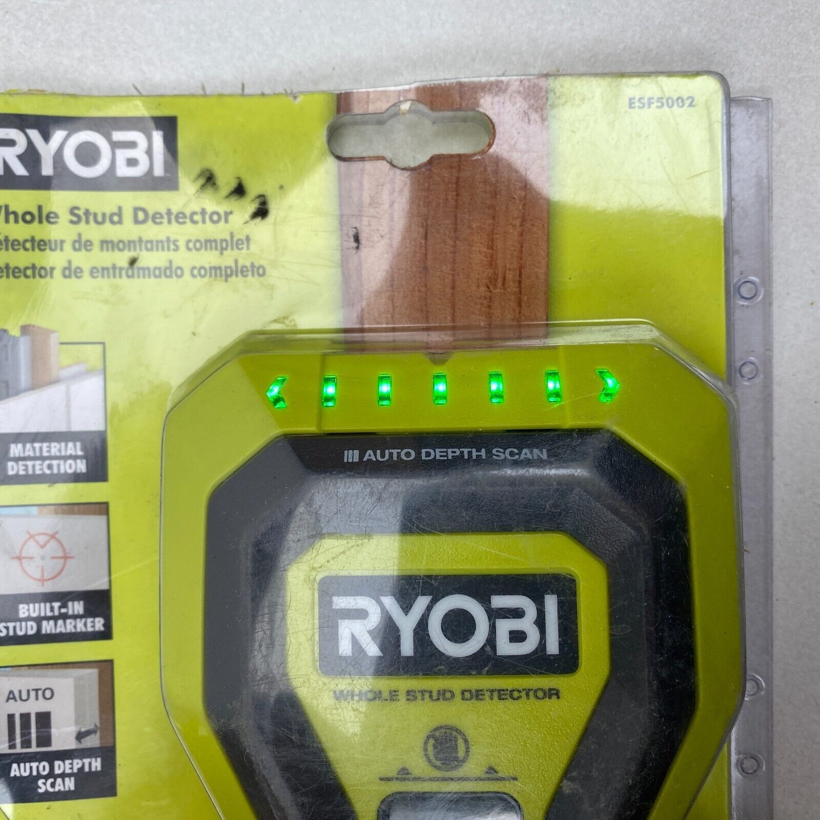 RYOBI ESF5002 Whole Stud Finder Auto Depth Scan Tech HandHeld Multiple
