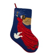 Angel Christmas Stocking Sally Eckman Roberts Red Velvet Backed 18&quot; - $24.71