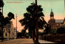 Paterson, New Jersey - Broadway &amp; Trolly-DIVIDED Back POSTCARD- BK60 - £4.65 GBP