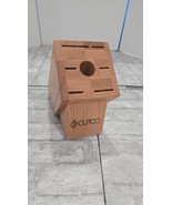 2pc Lot Cutco Oak Wood Utensil Box Block Caddy with 6 Slot Knife w/ Shar... - $34.99