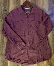 Maurices Women’s  LS Rayon  Shirt/Blouse Button Down  Maroon Solid  Size... - $17.82