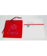 LOVELY ORREFORS SWEDEN CRYSTAL 1993 BELL ANNUAL CHRISTMAS ORNAMENT IN BOX - $52.79 CAD