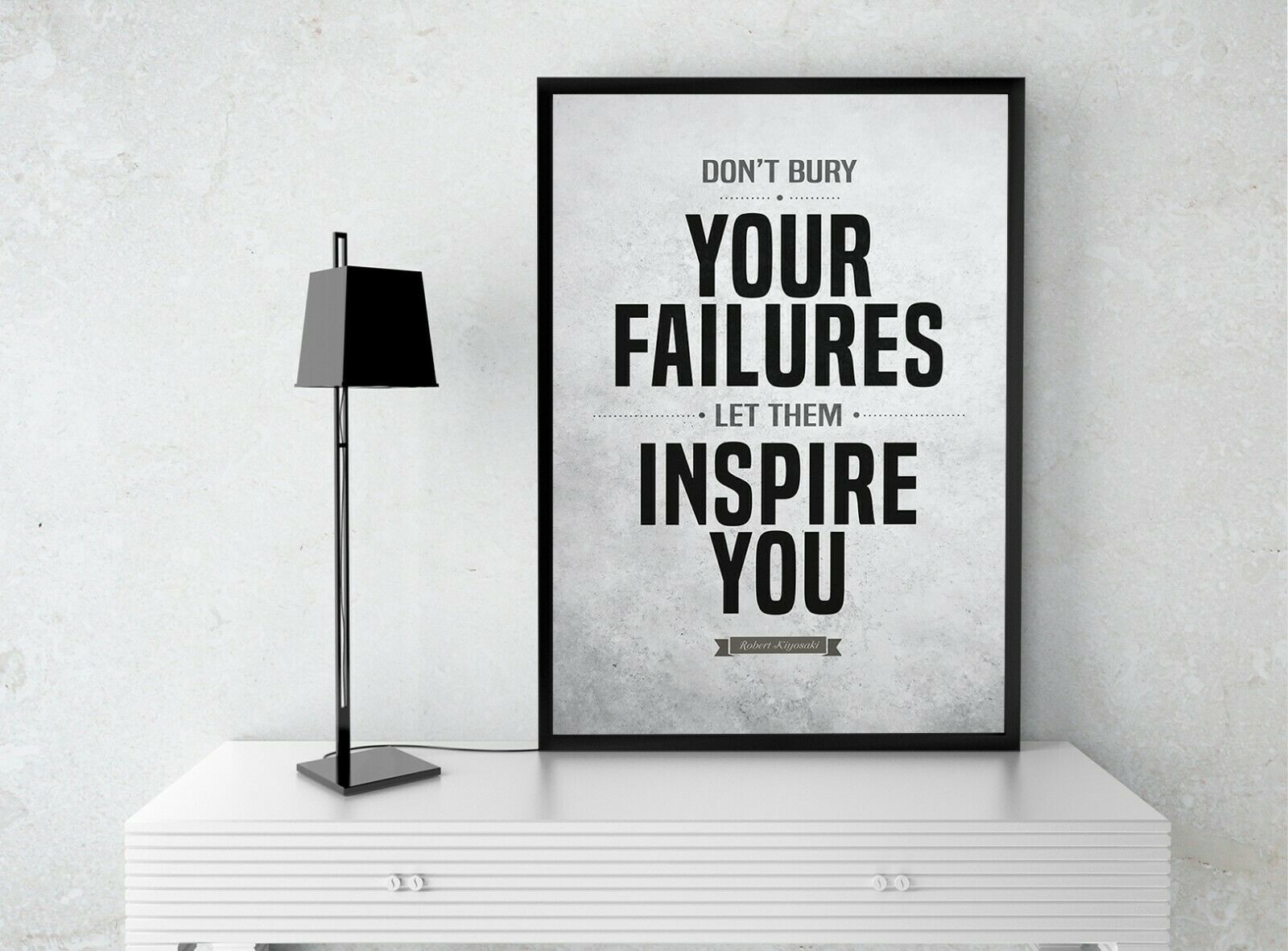 Motivational Inspirational Quotes Poster Don't Bury Your Failures Print Wall Art