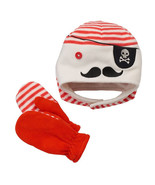 Jumping Beans Hat Mittens Set Pirate Boys Toddler Size 6M-18M Fleece Red... - $9.84