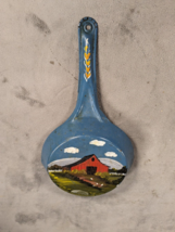 Farmhouse Metal Fry Pan With Hand Painted Barn Farm Scene Wall Art Kitch... - $13.58