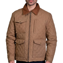 Kevin Costner Yellowstone S04 John Dutton Quilted Cotton Jacket - £61.33 GBP