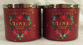 Bath &amp; Body Works 3-wick Scented Candle Lot Set Of 2 Cotton Candy Champagne - £49.02 GBP