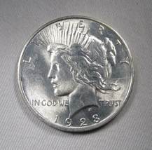 1923 Silver Peace Dollar VCH UNC Coin AM828 - $78.21