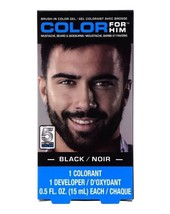 Men Black  Mustache, Beard &amp; Sideburns 5 Min. Brush In Color Gel - £5.51 GBP+