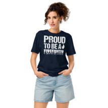 Unisex Organic Mid-Light T-Shirt – Proud to Be a Firefighter (French Navy) - $49.99