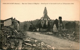 1918 Photo Postcard Frignicourt Marne France Rue De Cotton Ruins after Bombing - £7.00 GBP