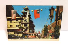 1960s San Francisco Chinatown Postcard Municipal Railway Flags Cocktail Bar - £75.93 GBP