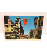 1960s San Francisco Chinatown Postcard Municipal Railway Flags Cocktail Bar - £76.11 GBP