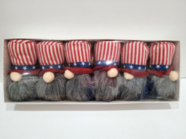 PATRIOTIC 4th of July Memorial Day Gnome Garland Red Blue Home Decor 6FT - £22.54 GBP