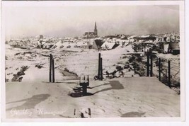 Holland Netherlands Postcard RPPC Happy New Year Snow Scene Church Town - £3.18 GBP