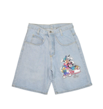 Vintage Disney Shorts Womens S Jeans Denim Light Wash Mickey Goofy Baggy 90s 27 - £29.69 GBP