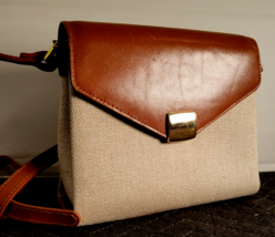 Vintage Prima by Phillippe Shoulder Handbag Canvas Leather - £22.38 GBP